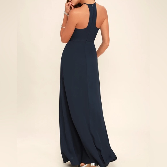Lulu’s Beauty and Grace Keyhole Navy Maxi Dress, W’s size Medium - Picture 2 of 9
